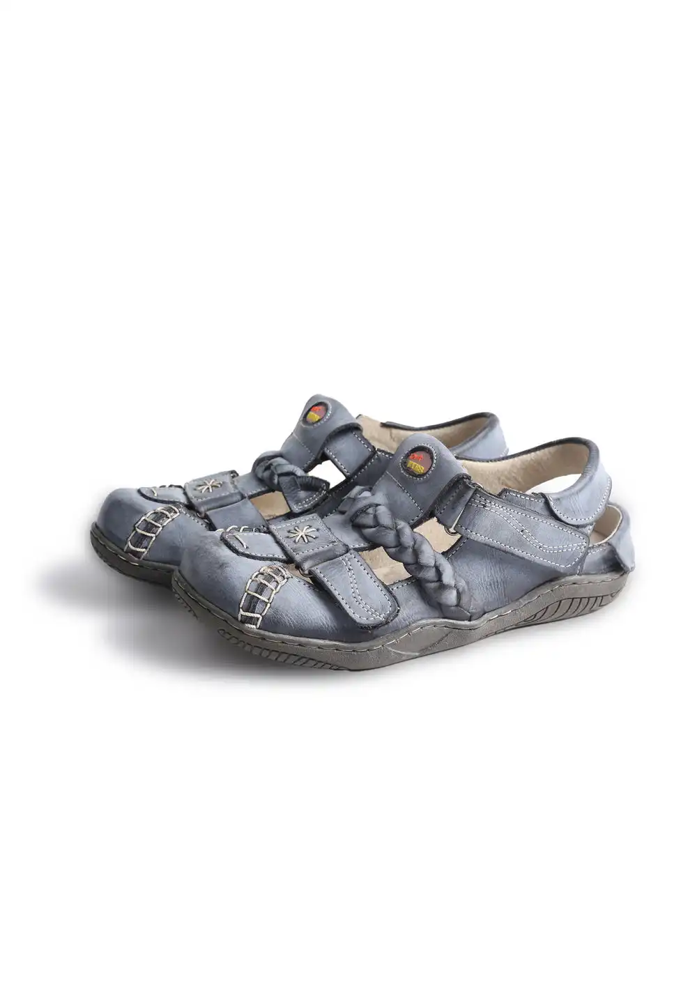 TMA EYES | Vintage French Hollow Out Sandals-Blue&Black