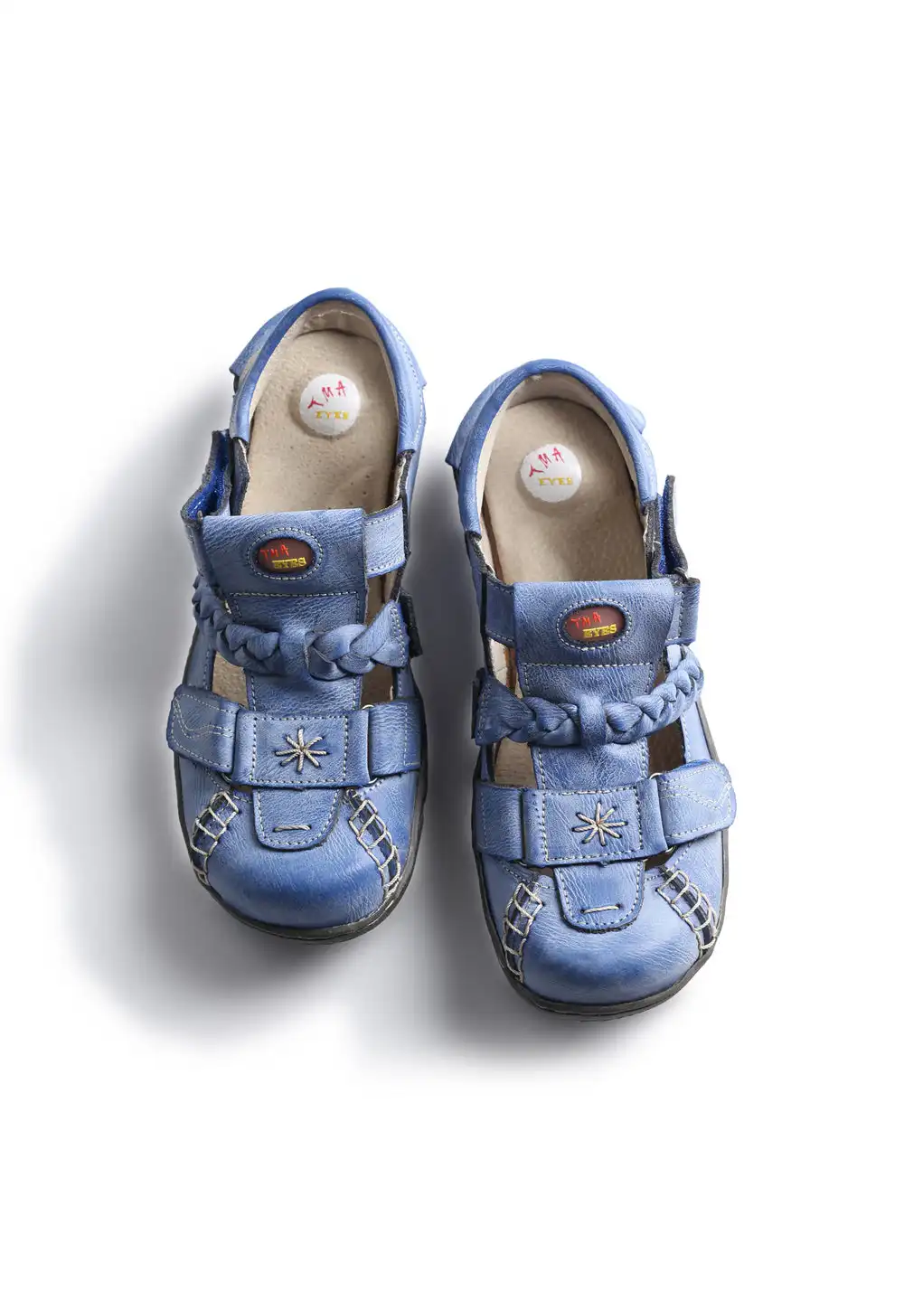TMA EYES | Vintage French Hollow Out Sandals-Blue&Black