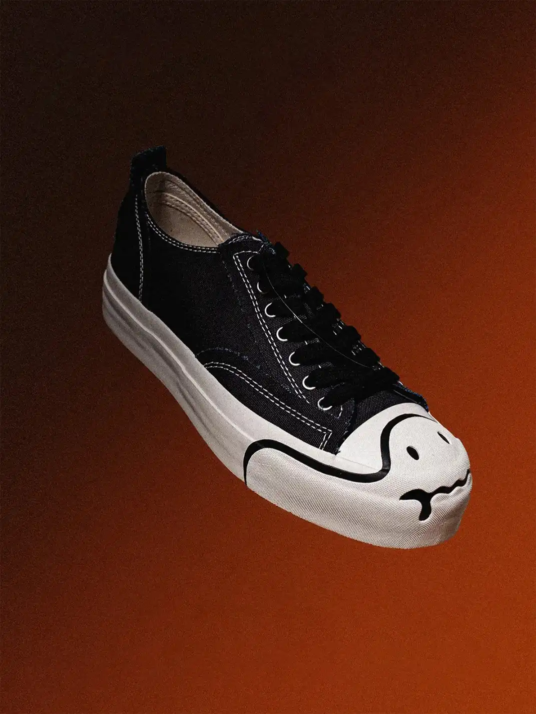 T/C MADE│025 Thick-soled Elevated Moccasin-style Canvas Shoes-Black