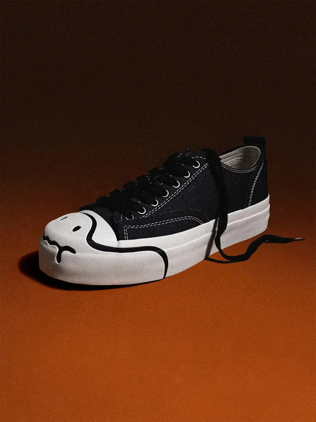 T/C MADE│025 Thick-soled Elevated Moccasin-style Canvas Shoes-Black