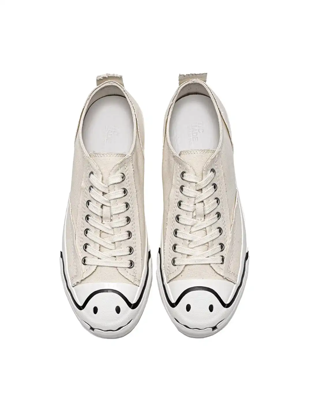 T/C MADE│025 Thick-soled Elevated Moccasin-style Canvas Shoes-White