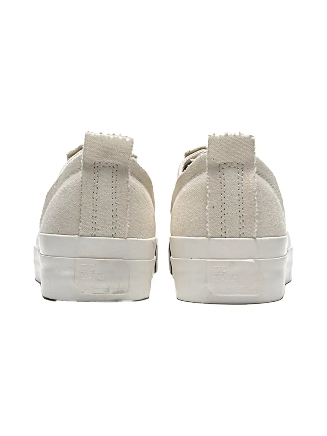 T/C MADE│025 Thick-soled Elevated Moccasin-style Canvas Shoes-White