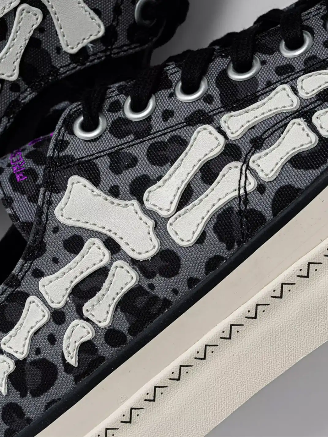 T/C MADE│S45 Smiley Low-Tops - Leopard/Bone Canvas Shoes with Thick Sole