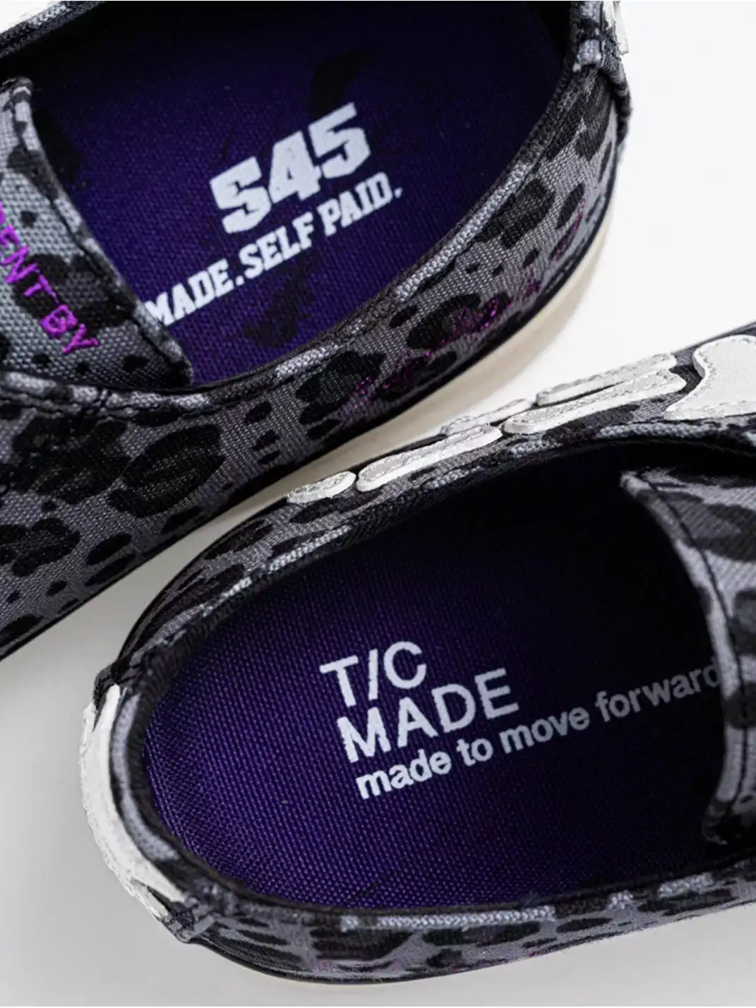T/C MADE│S45 Smiley Low-Tops - Leopard/Bone Canvas Shoes with Thick Sole