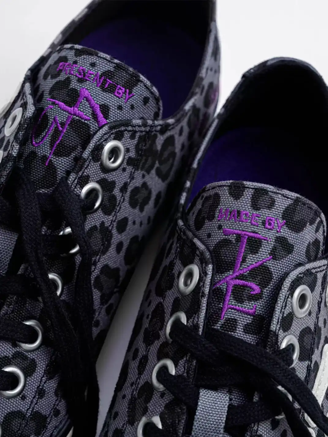 T/C MADE│S45 Smiley Low-Tops - Leopard/Bone Canvas Shoes with Thick Sole