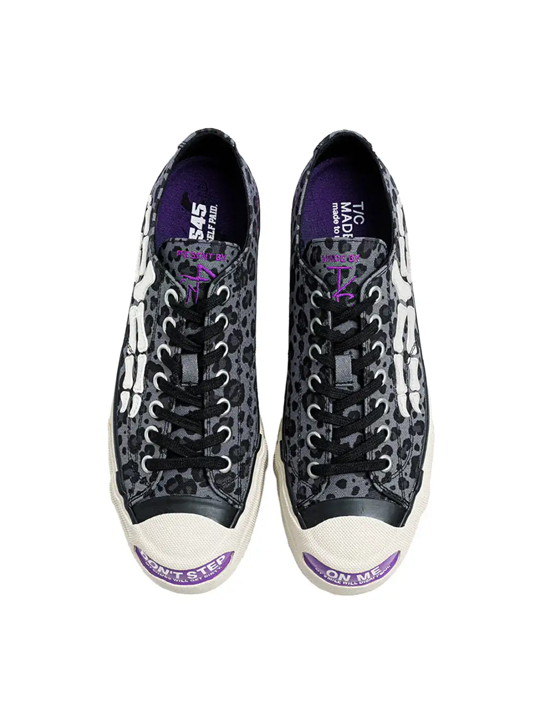 T/C MADE│S45 Smiley Low-Tops - Leopard/Bone Canvas Shoes with Thick Sole