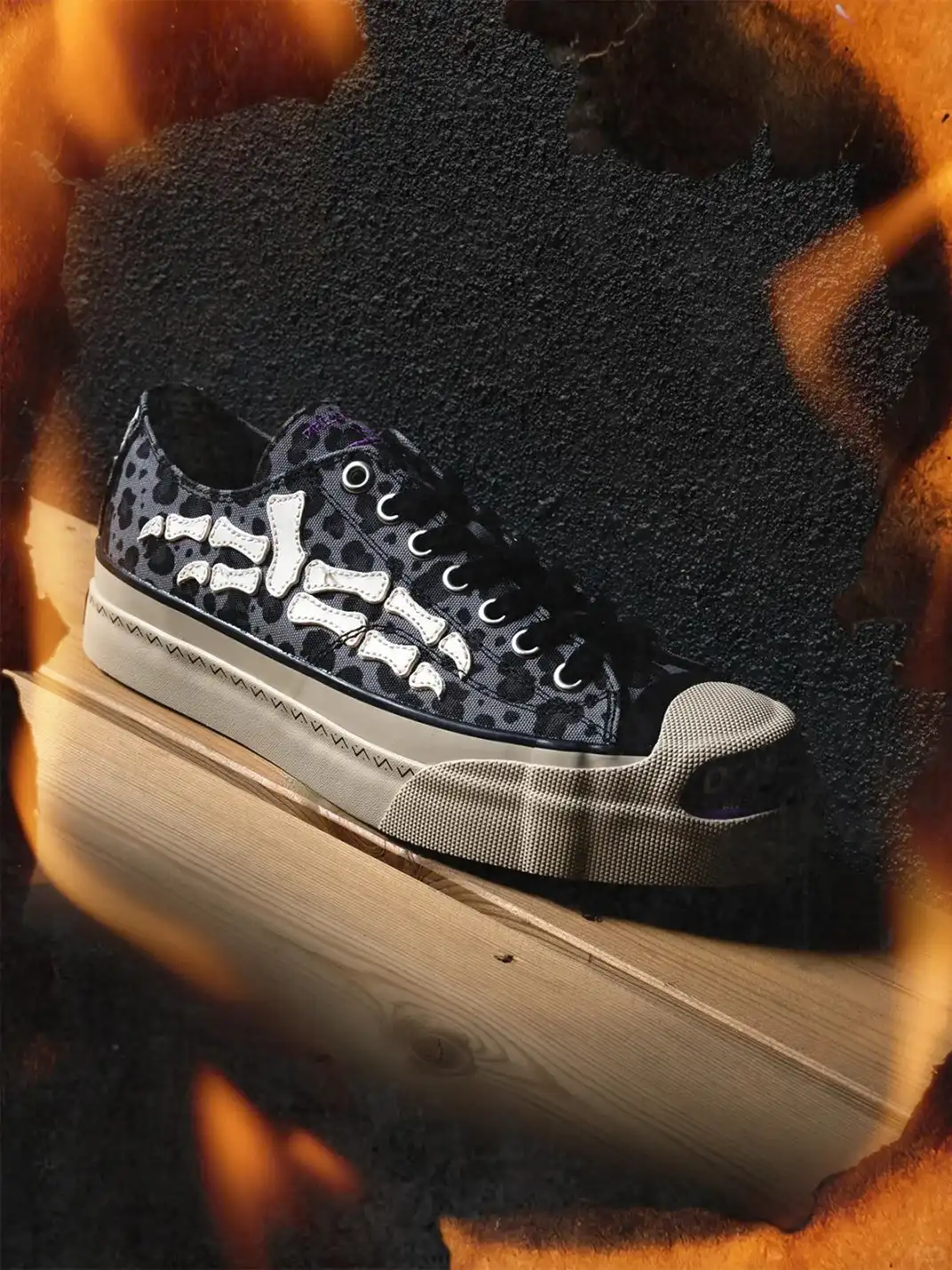 T/C MADE│S45 Smiley Low-Tops - Leopard/Bone Canvas Shoes with Thick Sole
