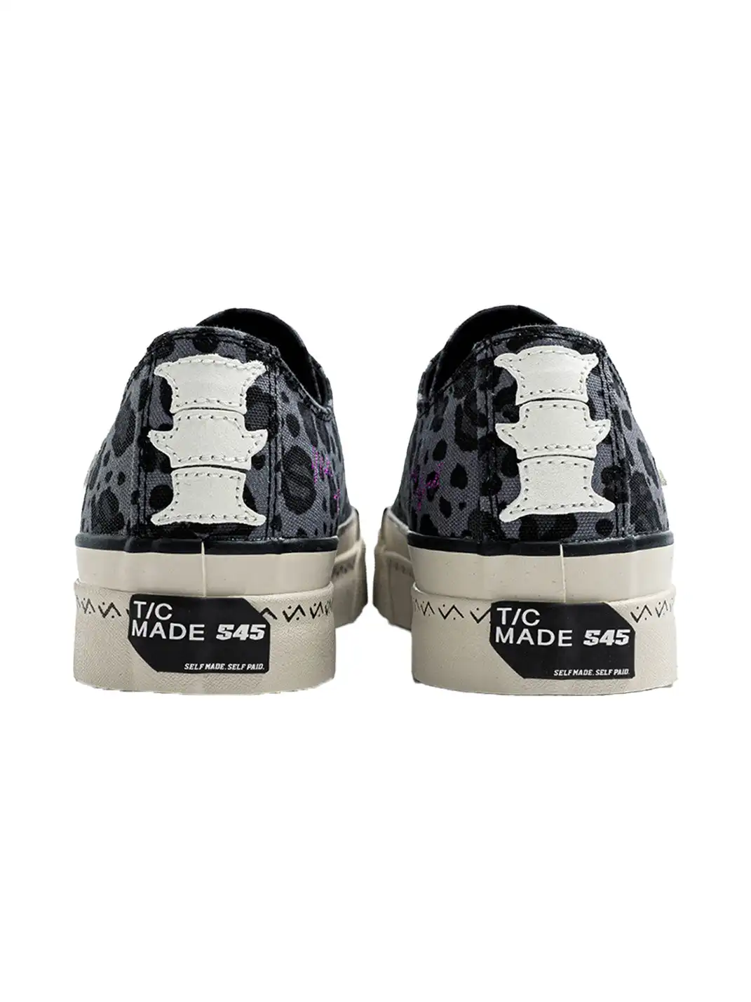 T/C MADE│S45 Smiley Low-Tops - Leopard/Bone Canvas Shoes with Thick Sole