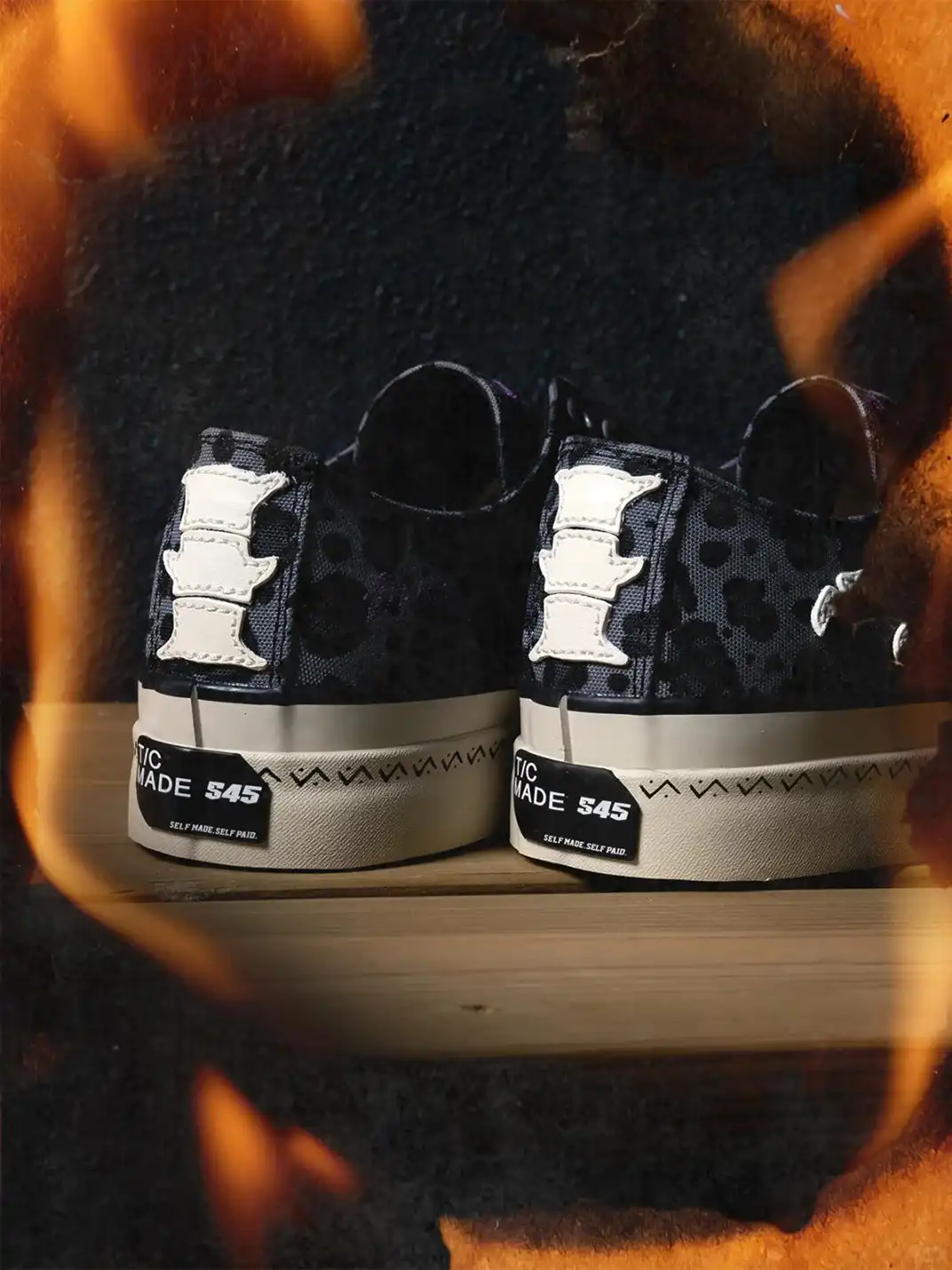 T/C MADE│S45 Smiley Low-Tops - Leopard/Bone Canvas Shoes with Thick Sole