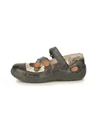 TMA EYES | Cross Strap Button Flat Leather Shoes