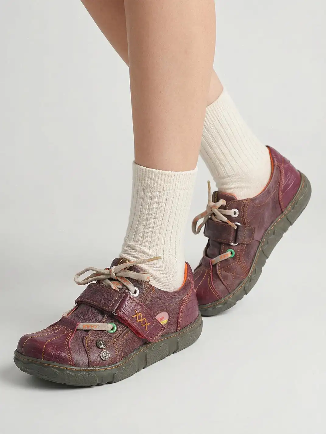 TMA EYES | PU Leather Retro Non-Slip Flat Shoes