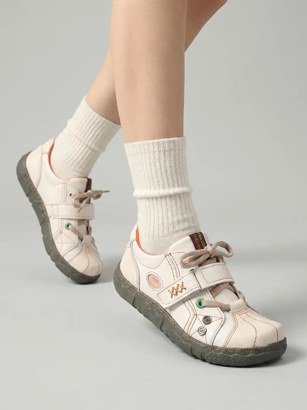 TMA EYES | PU Leather Retro Non-Slip Flat Shoes