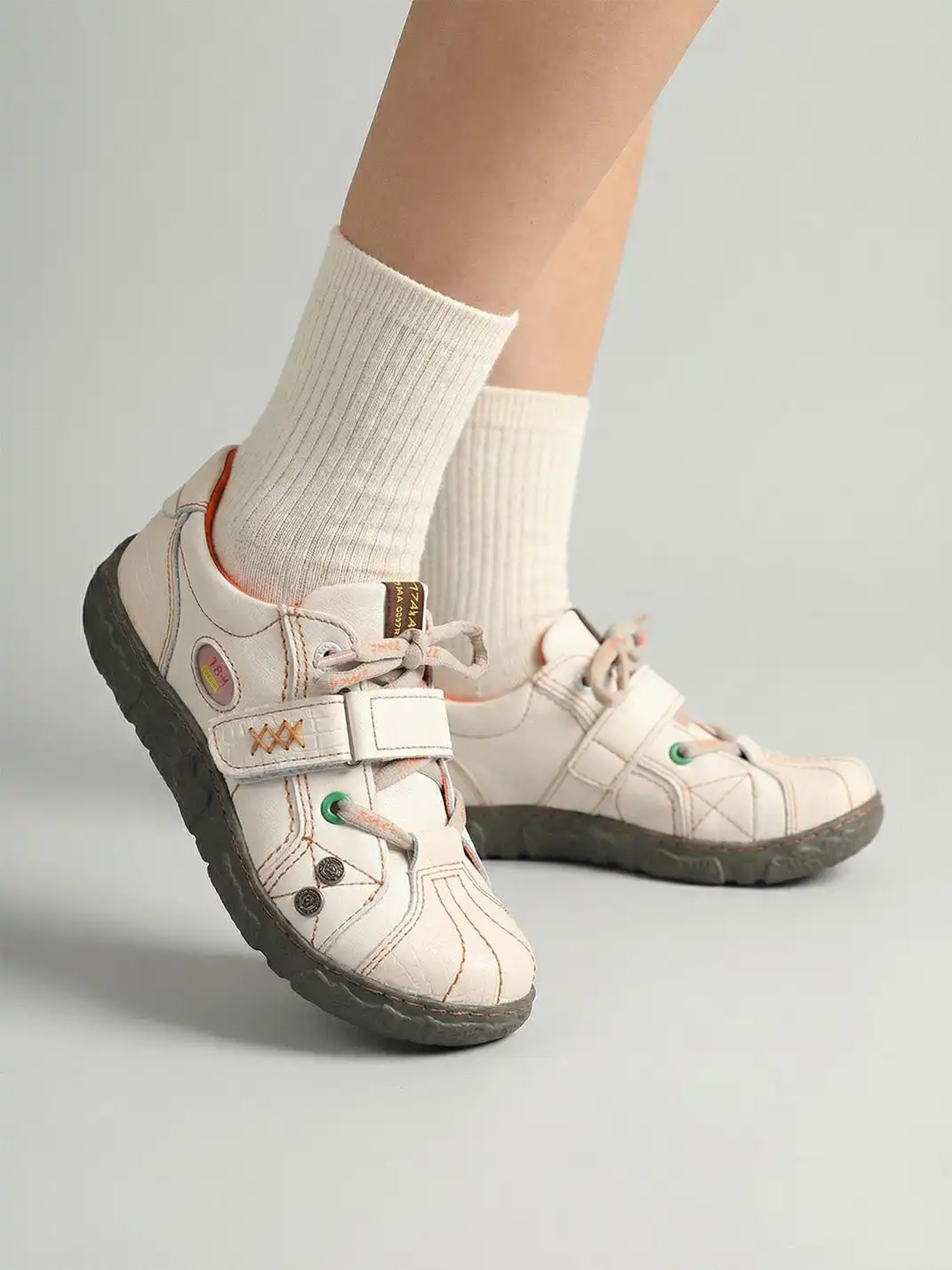 TMA EYES | PU Leather Retro Non-Slip Flat Shoes
