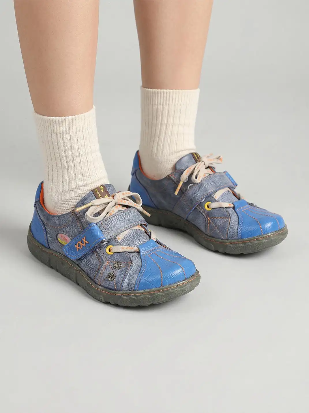 TMA EYES | PU Leather Retro Non-Slip Flat Shoes