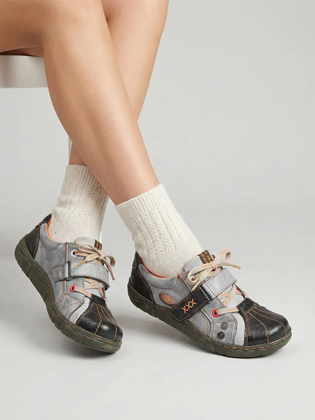 TMA EYES | PU Leather Retro Non-Slip Flat Shoes
