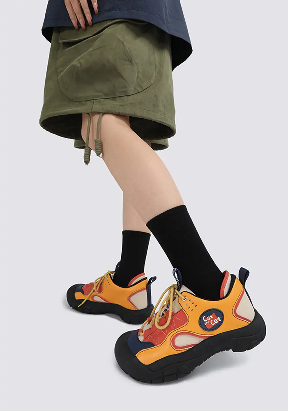 Cat and cat | Cute Petite Chunky Round Toe Sneakers