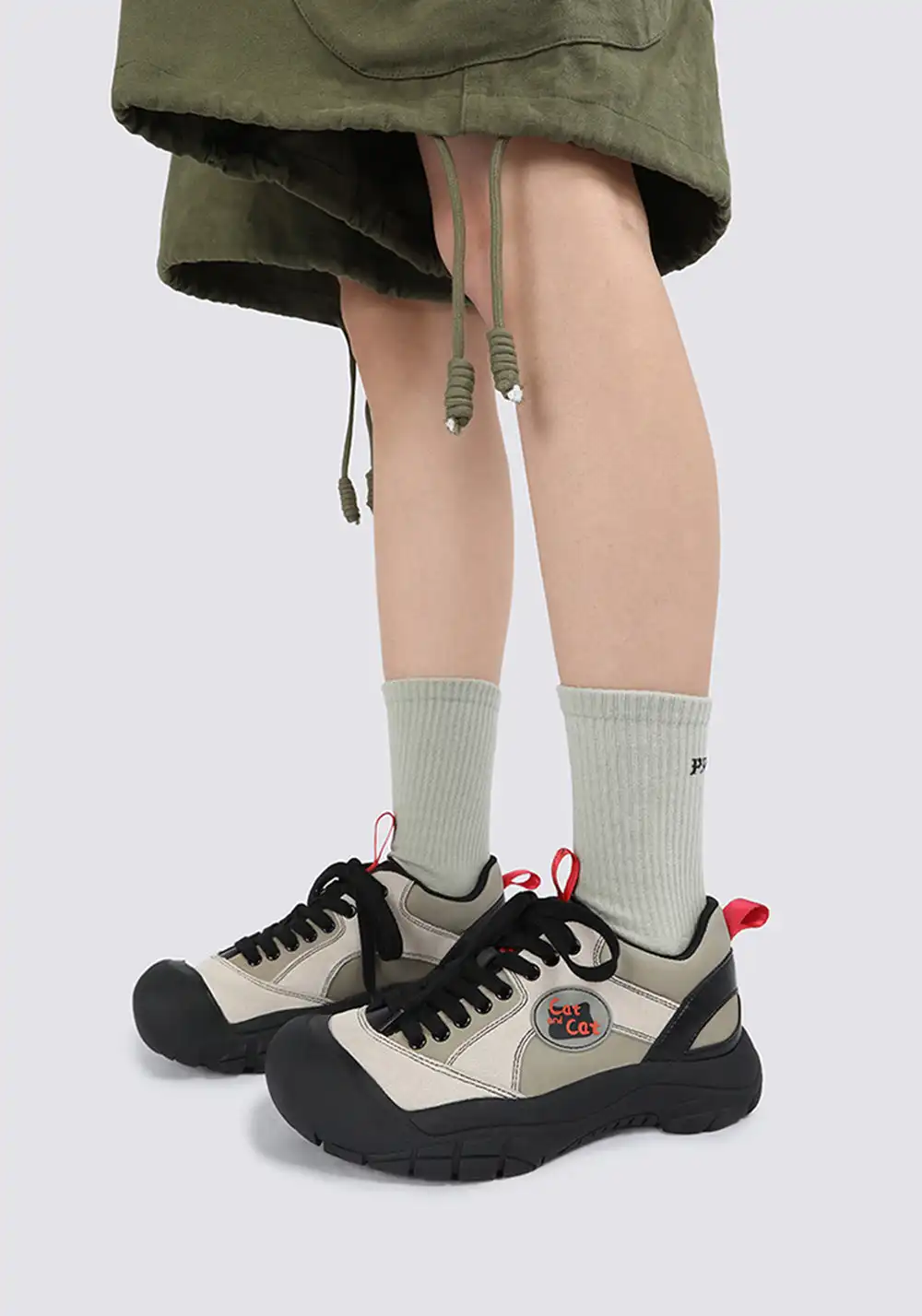 Cat and cat | Chunky Lace-Up Outdoor Round Toe Shoes