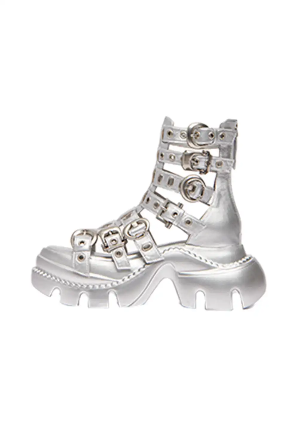 KEDDO│Cut-Out Thick Sole Roman Sandals
