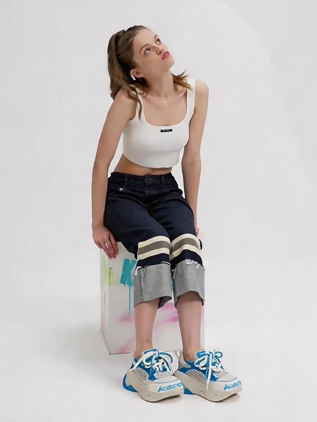 KEDDO│Macaron Chunky Retro Dad Sneakers-Blue