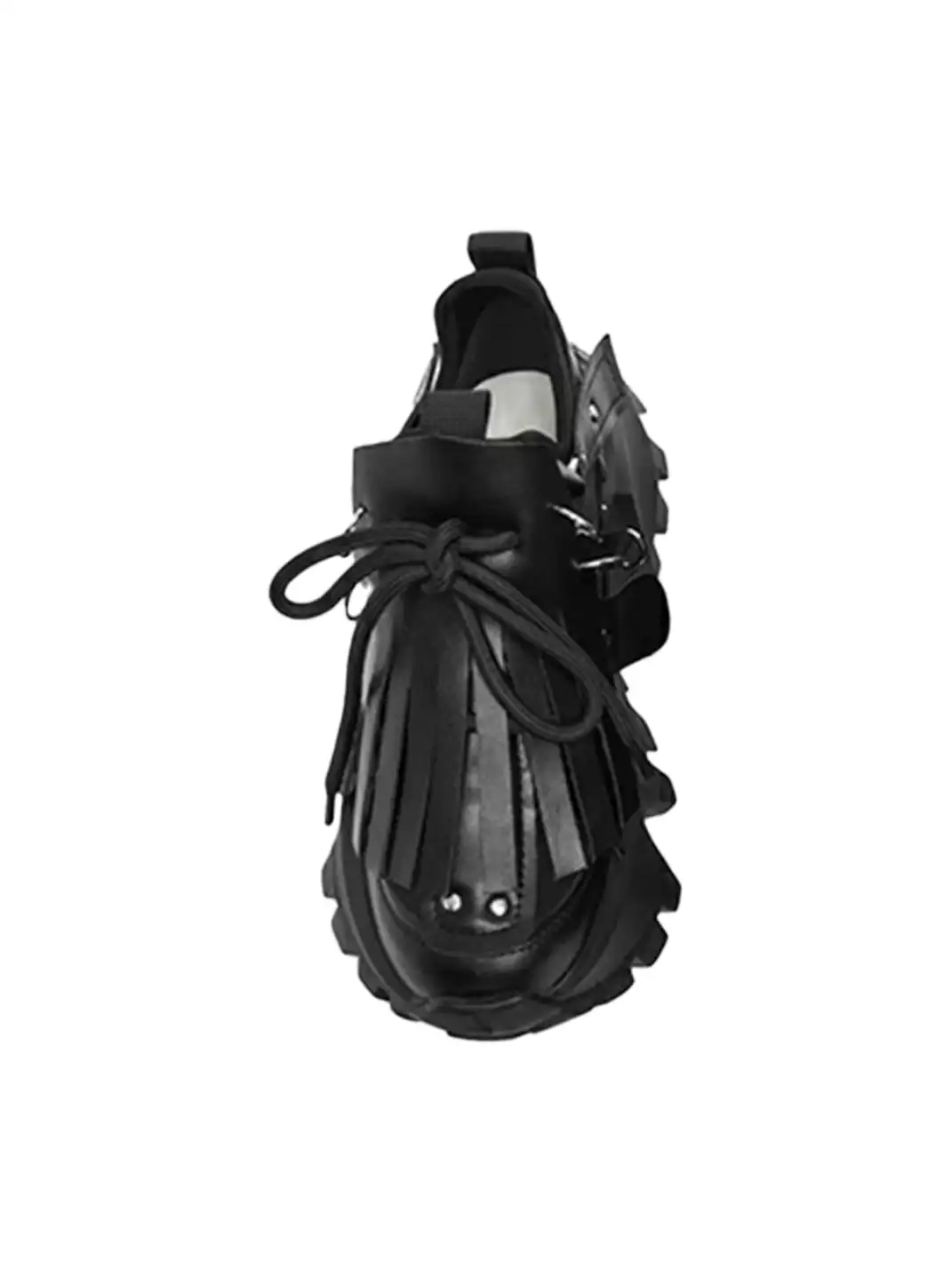 KEDDO│Studded Tassel Chunky Sneakers-Black