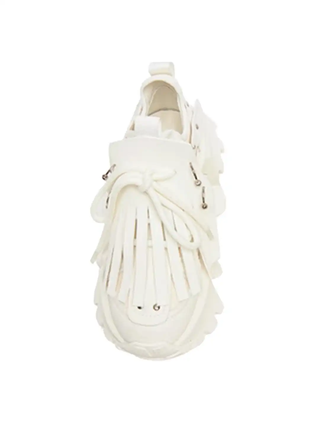 KEDDO│Studded Tassel Chunky Sneakers-White