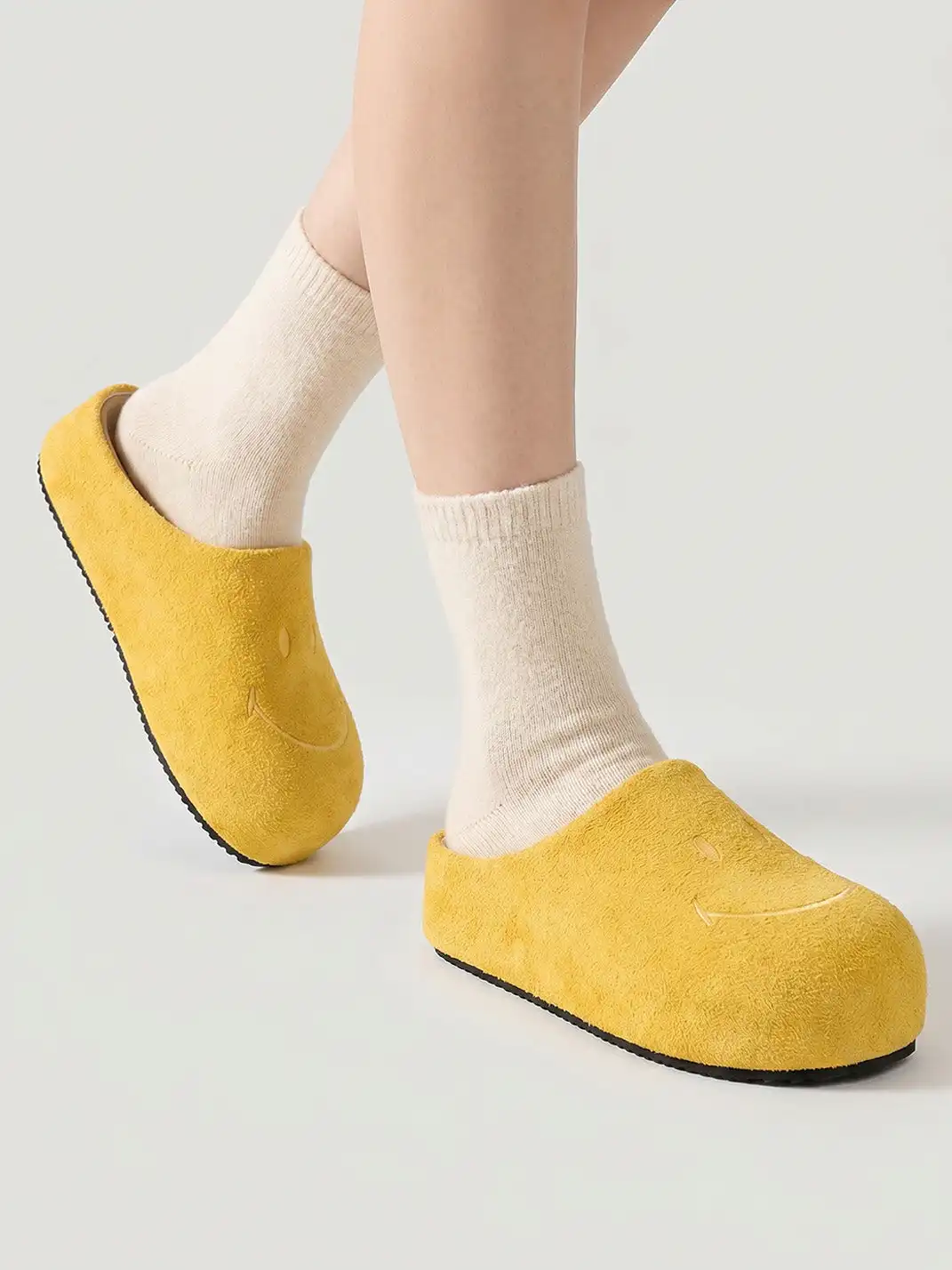 SMILEY | Chunky Slip-On Mule Sandals-Yellow