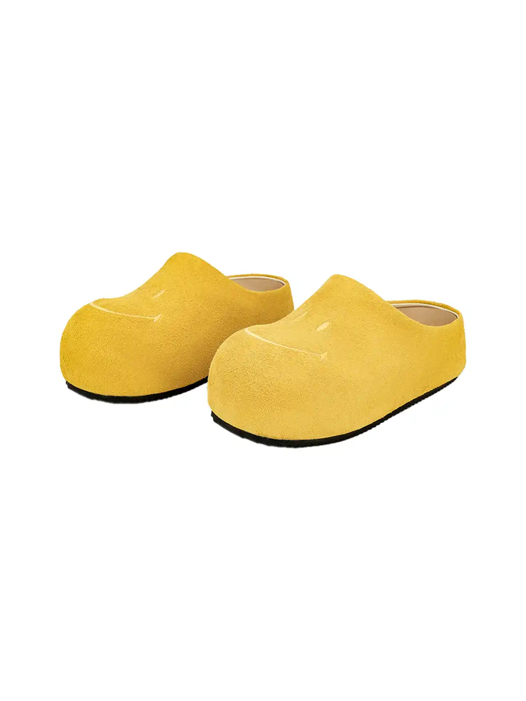 SMILEY | Chunky Slip-On Mule Sandals-Yellow