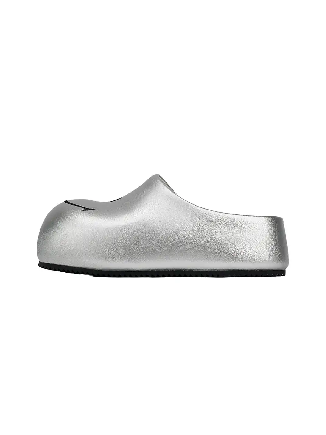 SMILEY | Chunky Slip-On Mule Sandals-Silver