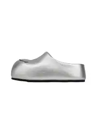 SMILEY | Chunky Slip-On Mule Sandals-Silver