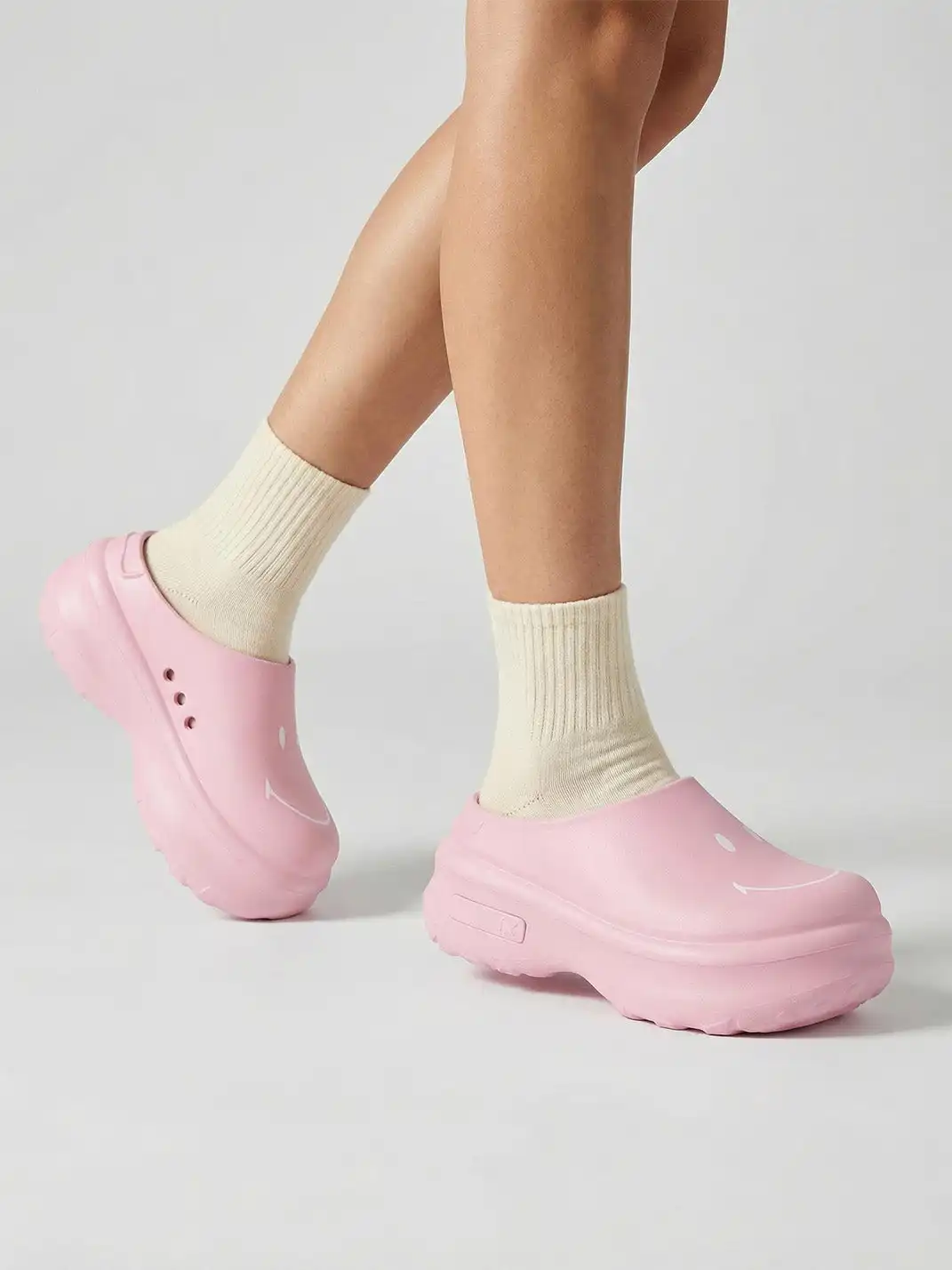 SMILEY | Slip-On Chef Shoes-Cute Pink