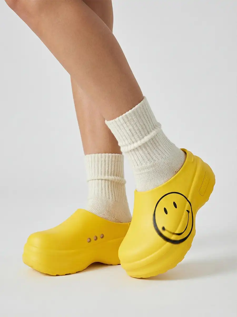 SMILEY | Slip-On Platform Chef Shoes-Yellow - 2