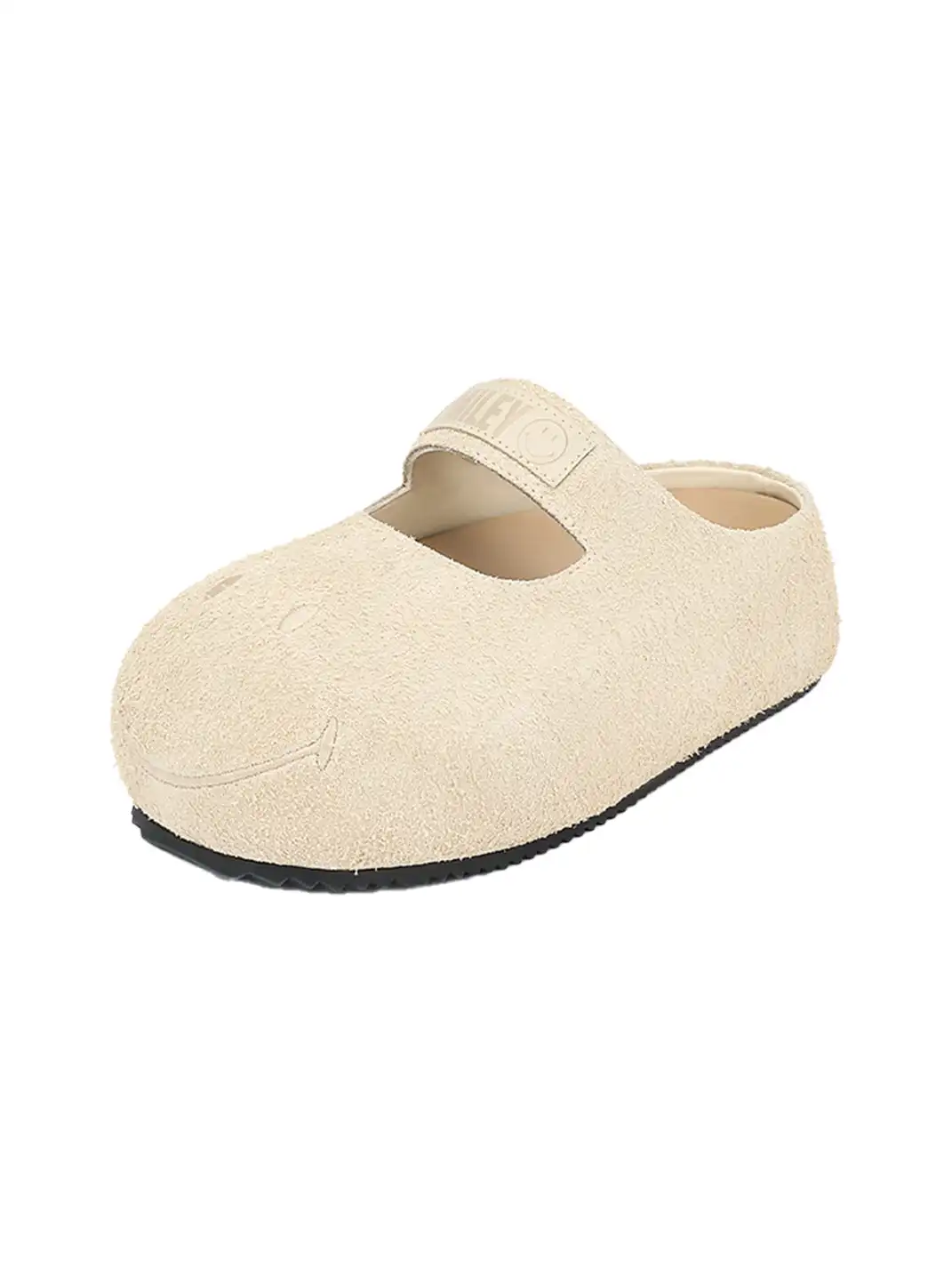 SMILEY | Slip-On Mary Jane Mules-Beige