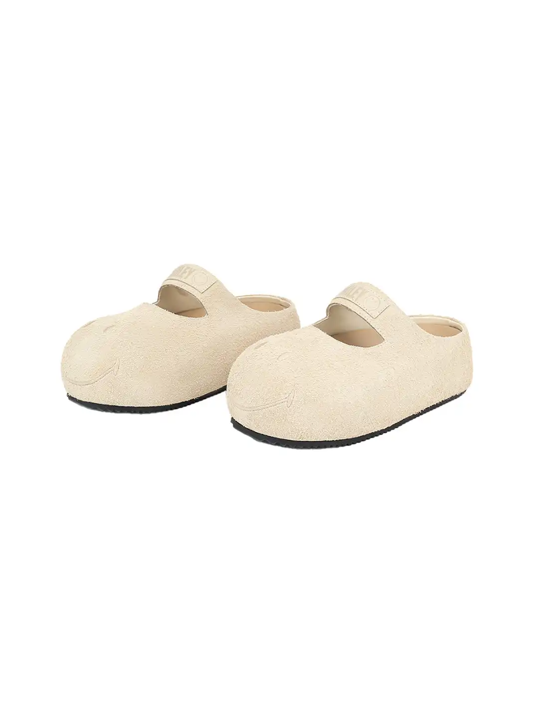 SMILEY | Slip-On Mary Jane Mules-Beige