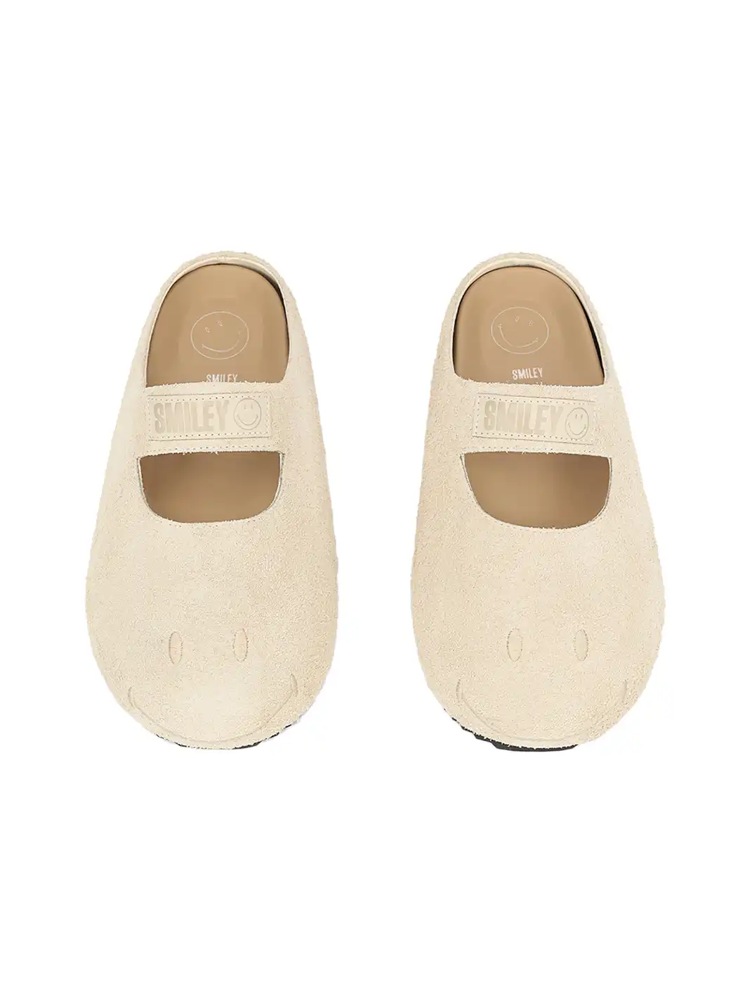 SMILEY | Slip-On Mary Jane Mules-Beige
