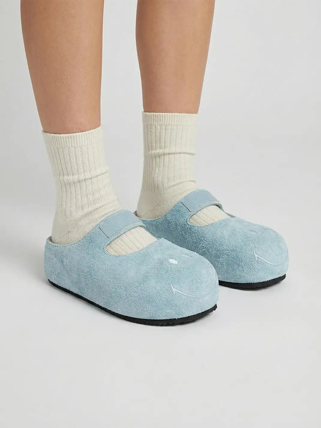 SMILEY | Slip-On Mary Jane Mules-Blue