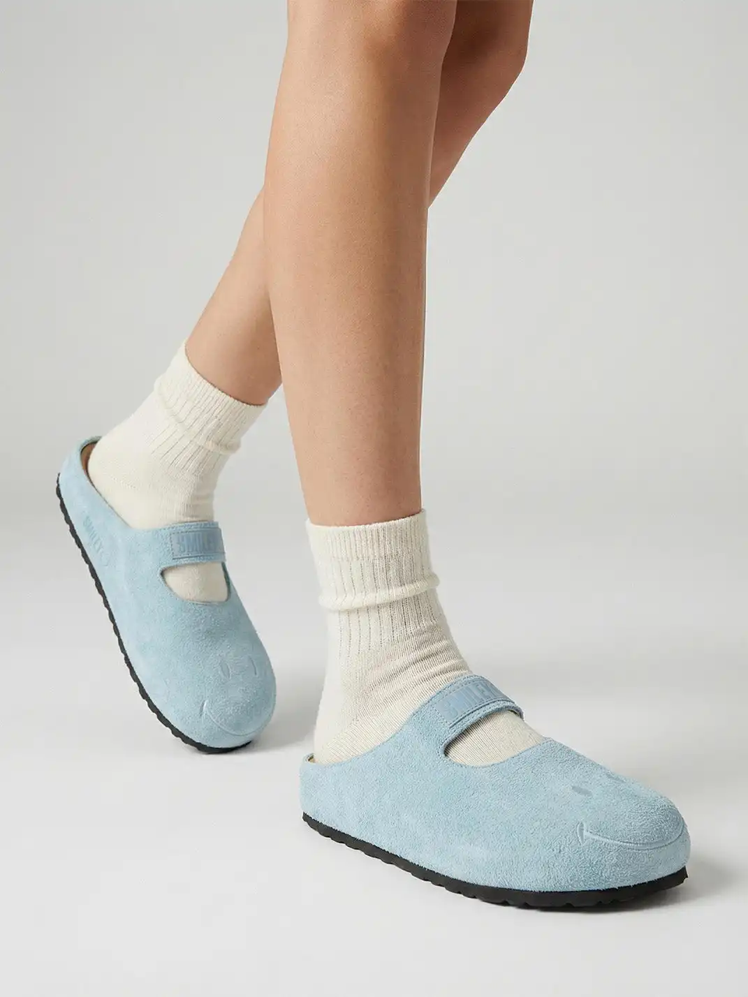 SMILEY | Slip-On Mary Jane Mules-Blue