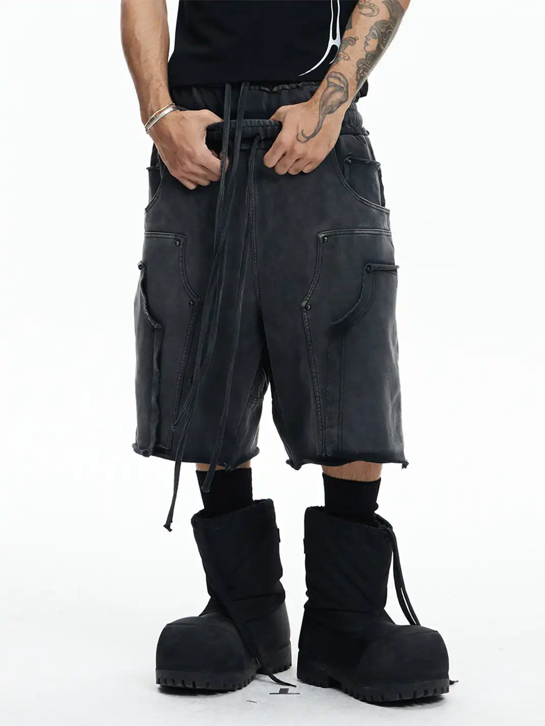 DND4DES | Dual Waist Washed Cropped Shorts