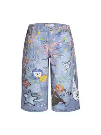 DND4DES | Cartoon Graphic Printed Denim Shorts