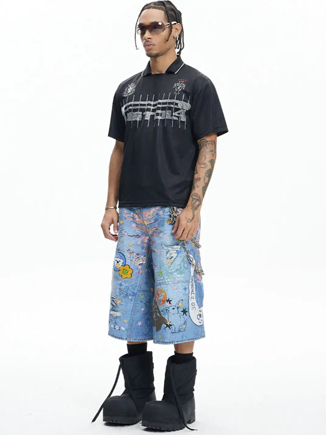 DND4DES | Cartoon Graphic Printed Denim Shorts