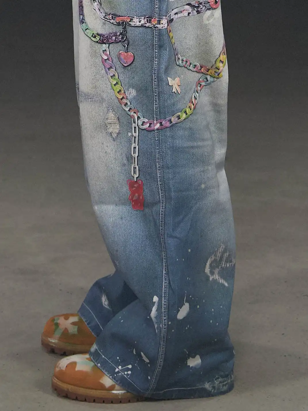 DND4DES | Cartoon Chain Print Wide Jeans