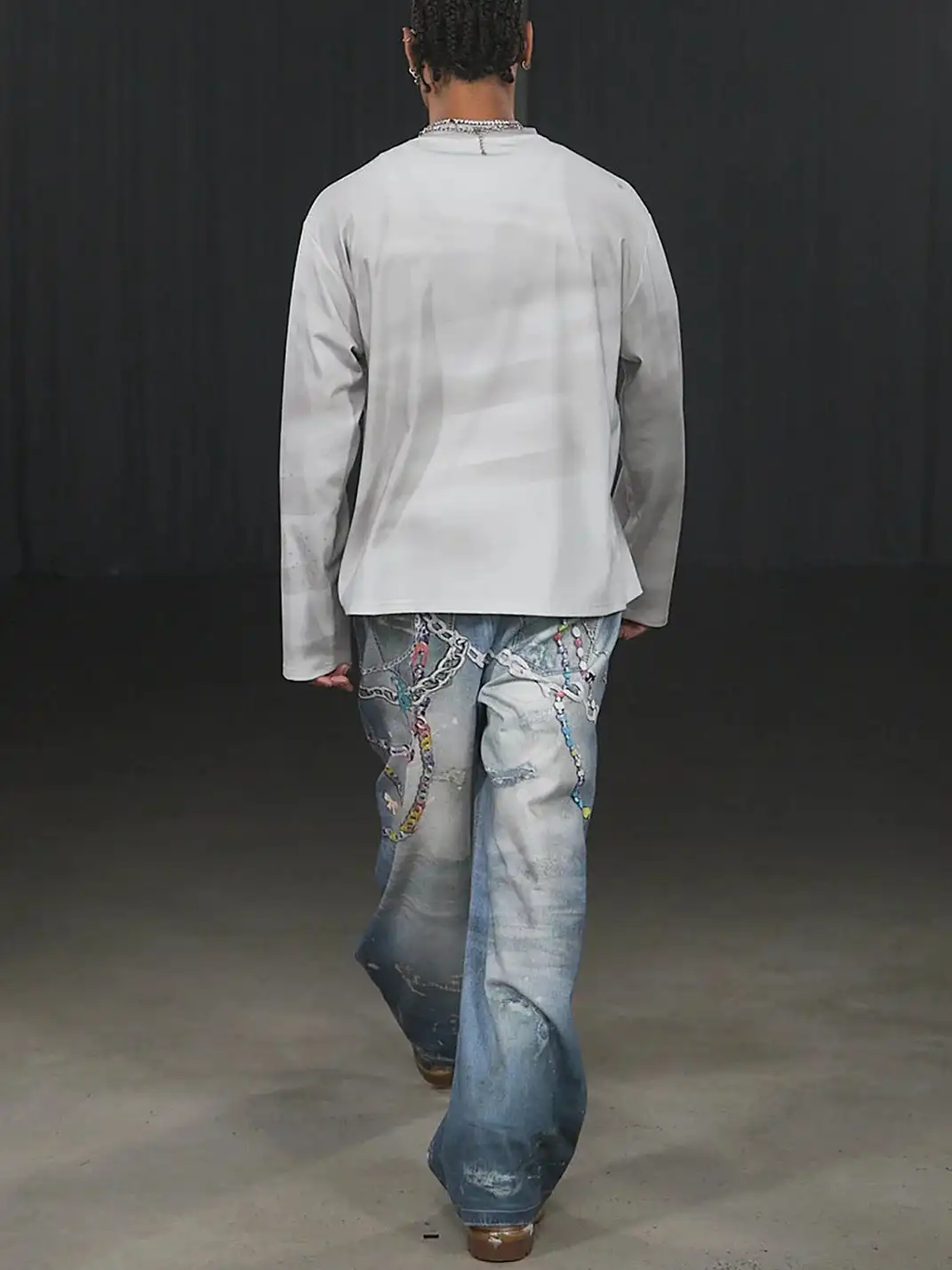 DND4DES | Cartoon Chain Print Wide Jeans
