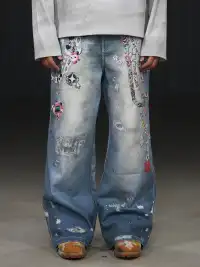 DND4DES | Cartoon Chain Print Wide Jeans