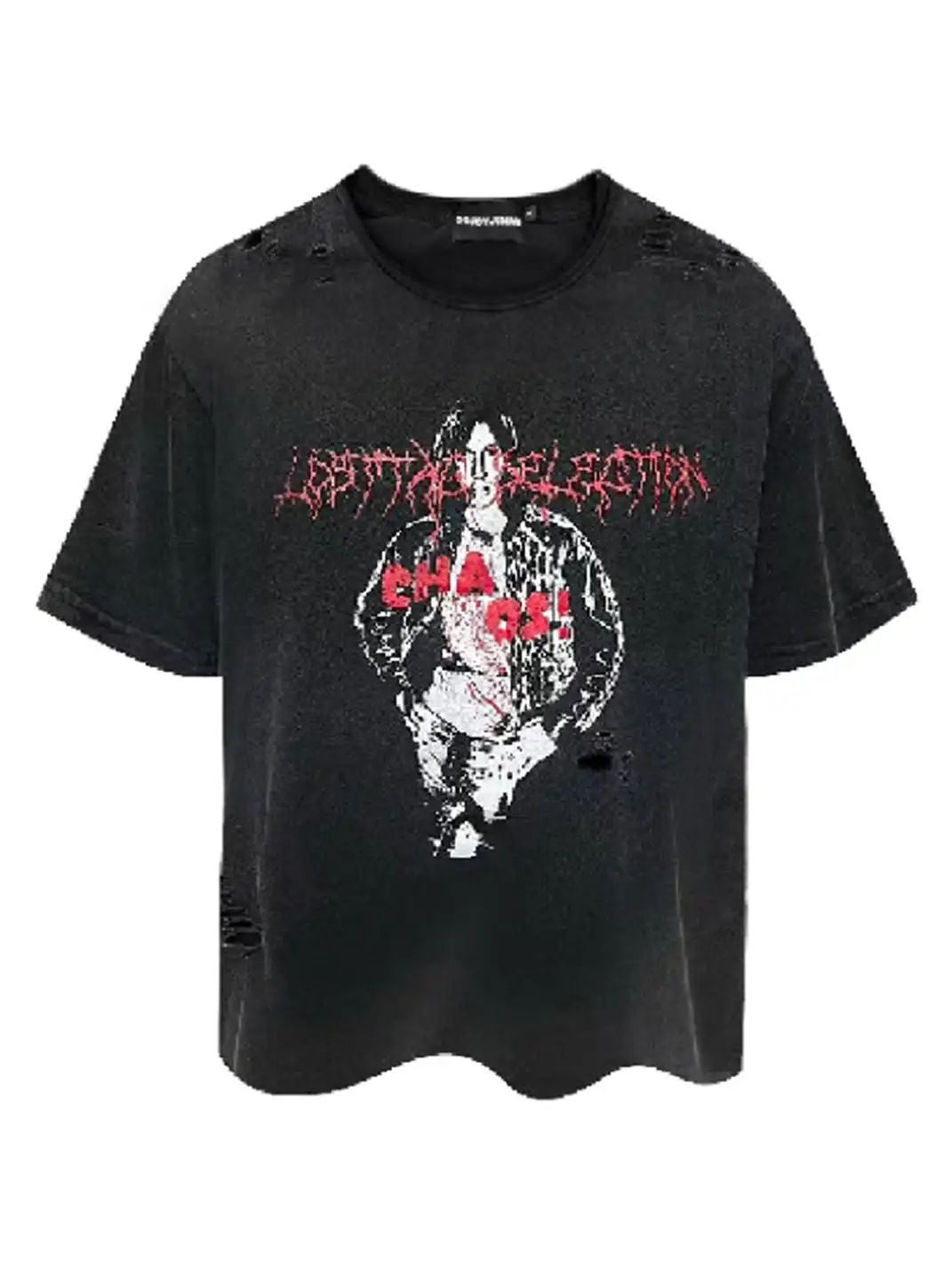 GOJOYJINNI丨Washed Portrait Print Vintage T-Shirt