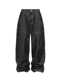 GOJOYJINNI | Large Pocket Straight Baggy Jeans