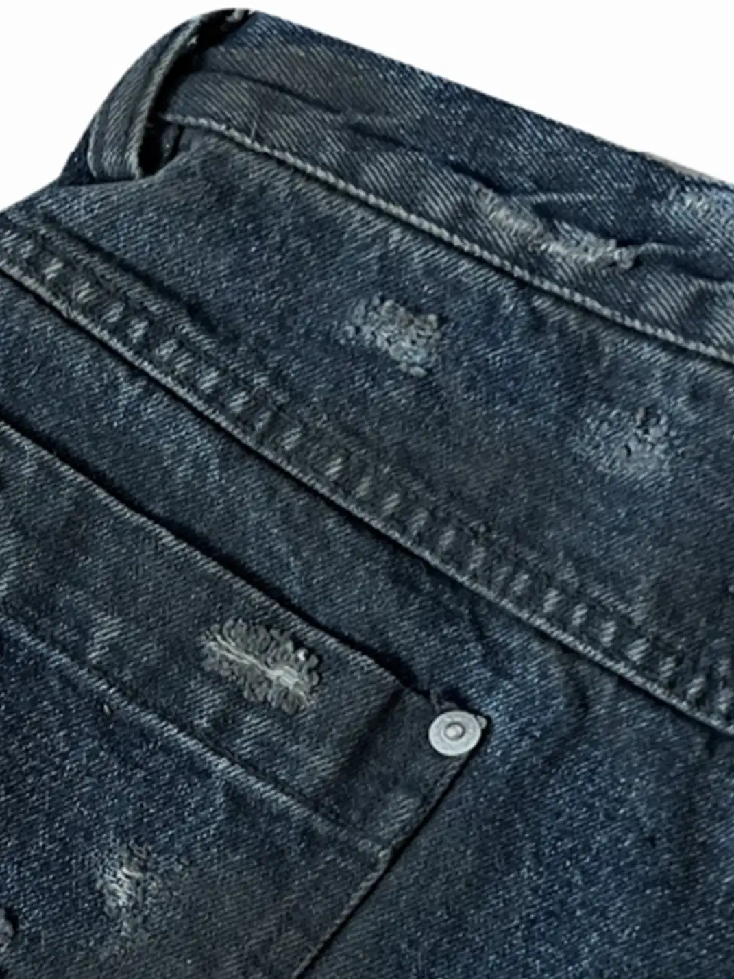 GOJOYJINNI | Washed Pleated Distressed Cropped Jeans