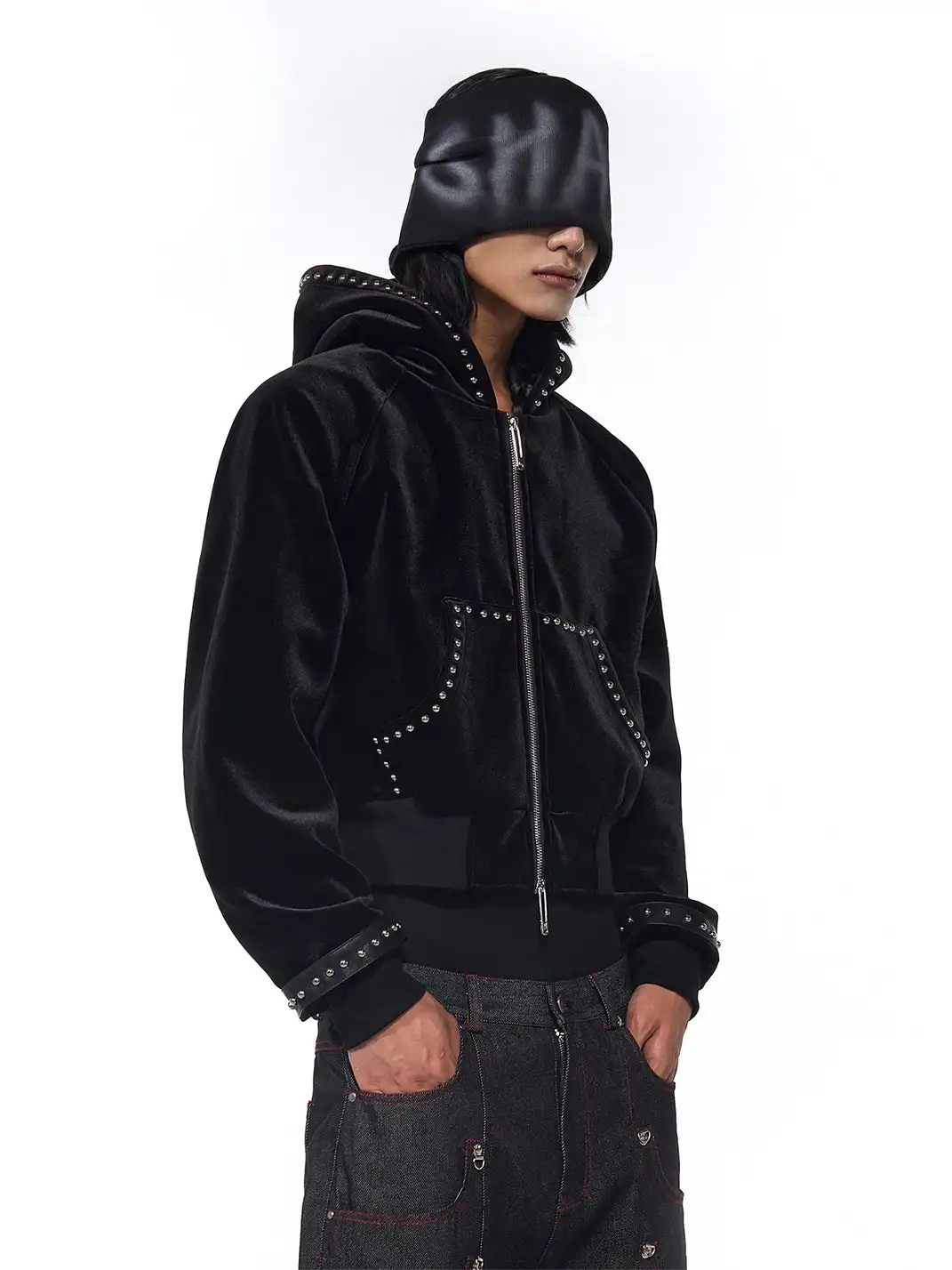 Fourth3ex | Studded Corduroy Hoodie Jacket