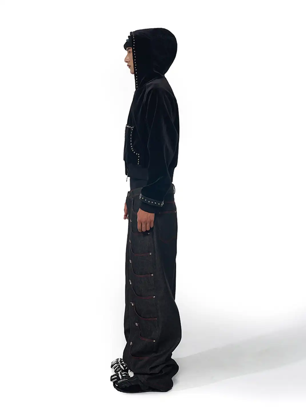 Fourth3ex | Studded Corduroy Hoodie Jacket