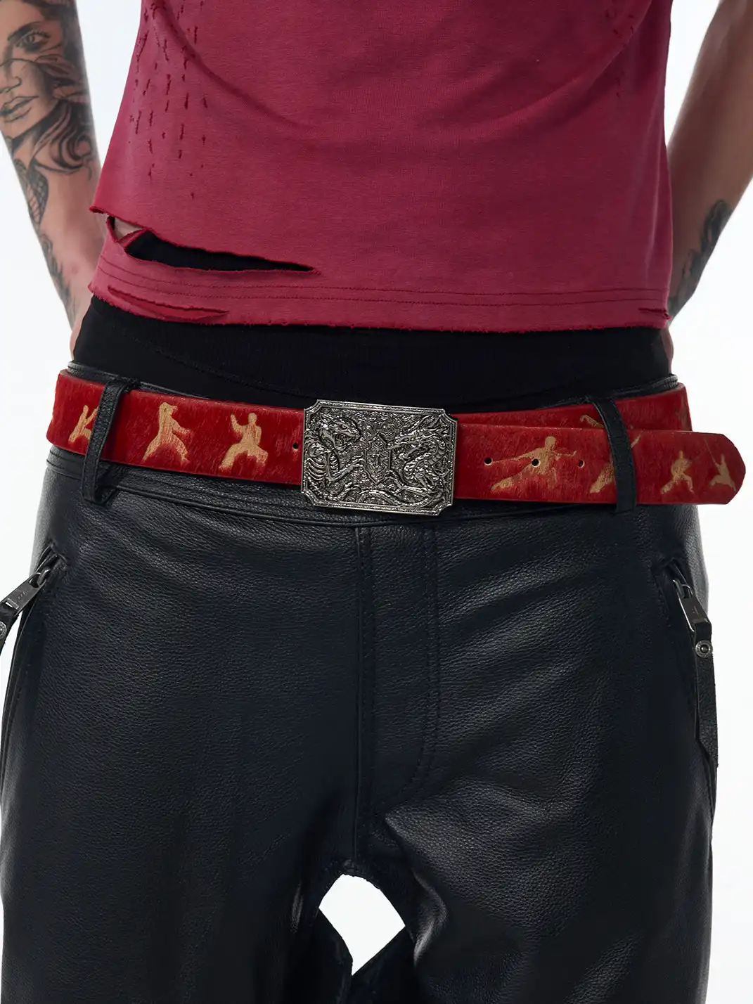 Fourth3ex | Dragon Leather Belt with Fur