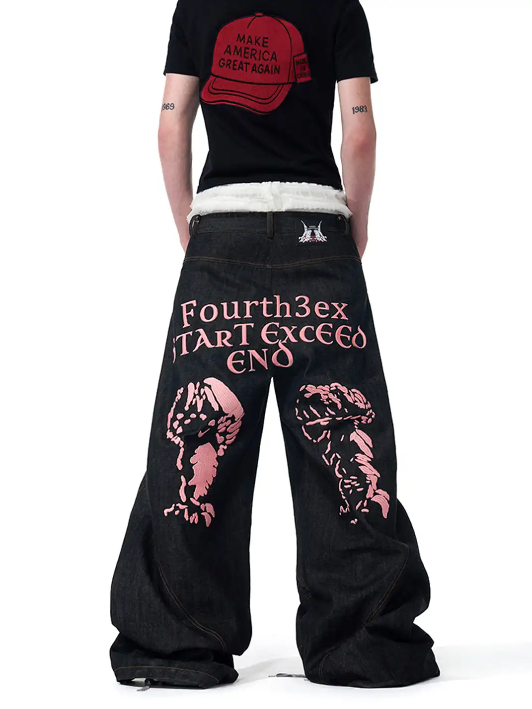 Fourth3ex | Color-Changing Embroidered Jeans
