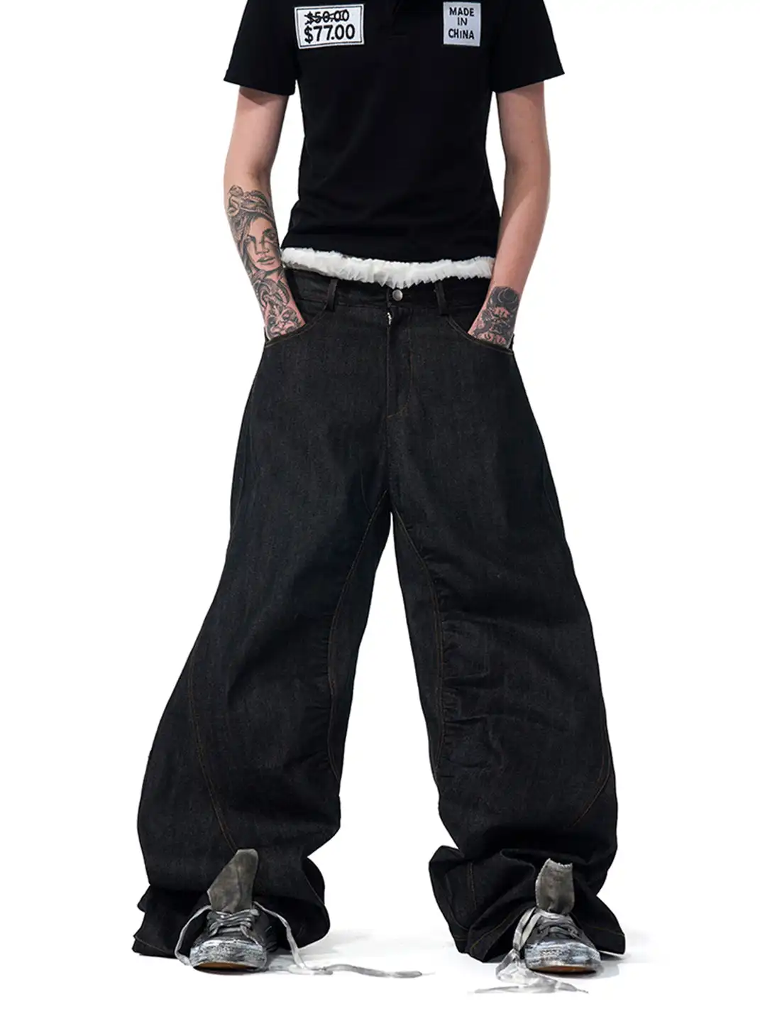 Fourth3ex | Color-Changing Embroidered Jeans